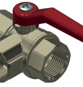 REIMO Třícestný hliníkový ventil, 1/2" vnitřní závit, s dlouhou rukojetí