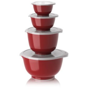 Rosti Sada kuchyňských mís Margrethe s víčky 0,25+0,5+1,5+3L Red