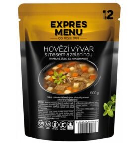 EXPRES MENU Hovězí vývar s masem zeleninou (2 porce 600g)