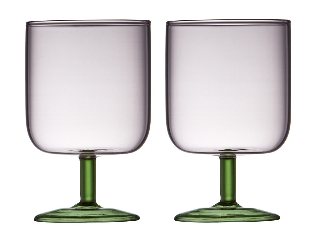 Lyngby Glas Sklenice na víno Torino 30 cl (2 ks) Pink/Green