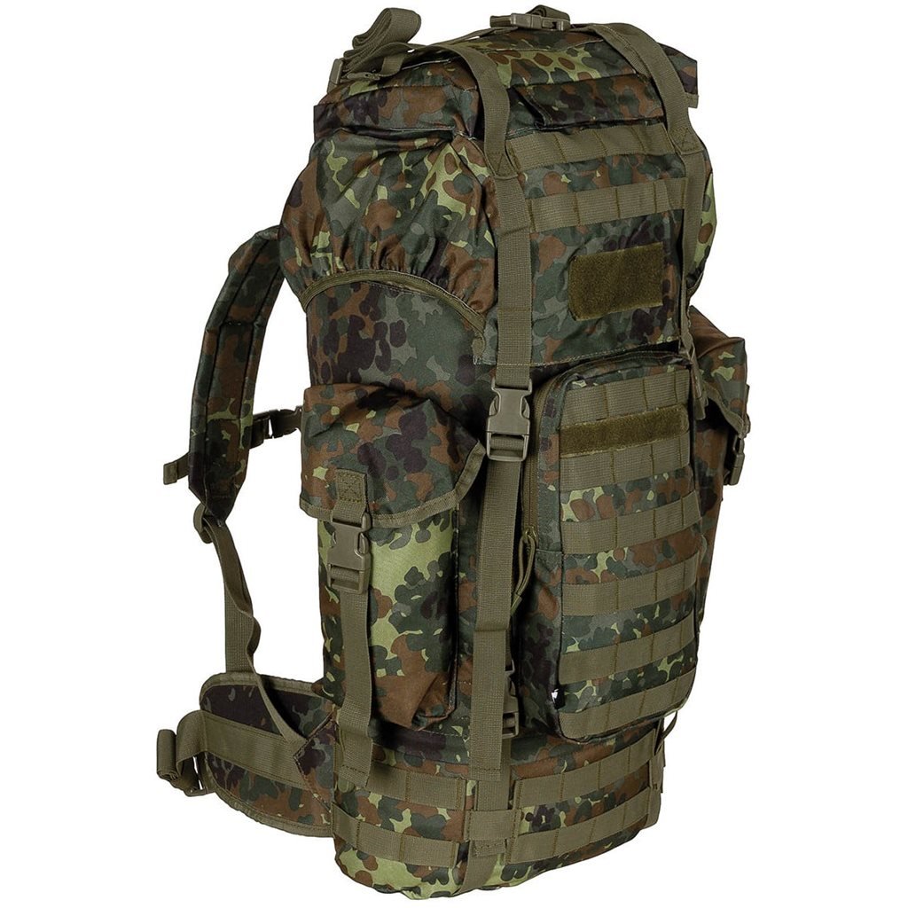 MFH batoh bojový MOLLE 65l polstrovaný + ALU výztuha FLECKTARN