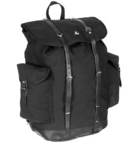 MFH batoh horský BW 30L polstrované popruhy + kožené řemínky ČERNÝ