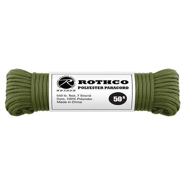 ROTHCO šňůra PARACORD polyester 550LB ø 4 mm / 15 m ZELENÁ