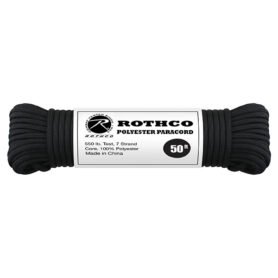 ROTHCO šňůra PARACORD polyester 550LB ø 4 mm / 15 m ČERNÁ