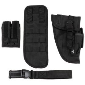 MFH pouzdro stehenní Tactical na pistol a zásobníky pravé ČERNÉ