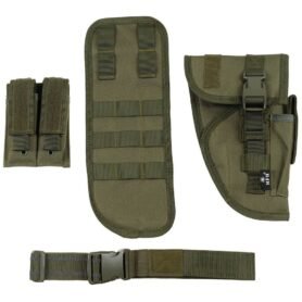 MFH pouzdro stehenní Tactical na pistol a zásobníky pravé ZELENÉ