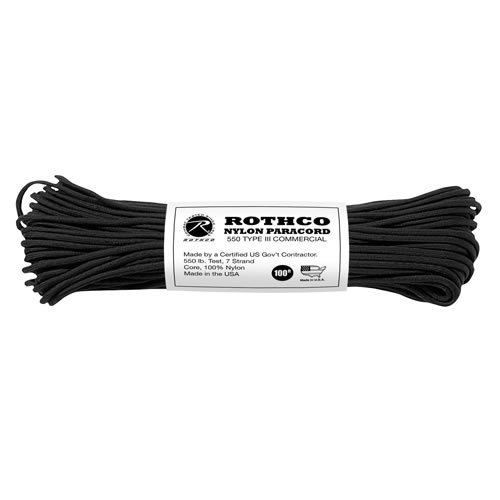 ROTHCO šňůra PARACORD nylon 550LB ø 4 mm / 30 m ČERNÁ
