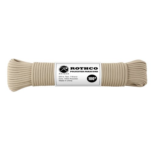 ROTHCO šňůra PARACORD polyester 550LB ø 4 mm / 30 m TAN