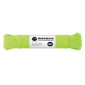 ROTHCO šňůra PARACORD polyester 550LB ø 4 mm / 30 m REFLEXNÍ ZELENÁ