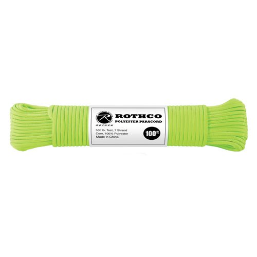 ROTHCO šňůra PARACORD polyester 550LB ø 4 mm / 30 m REFLEXNÍ ZELENÁ