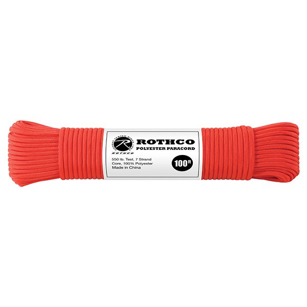 ROTHCO šňůra PARACORD polyester 550LB ø 4 mm / 30 m ČERVENÁ