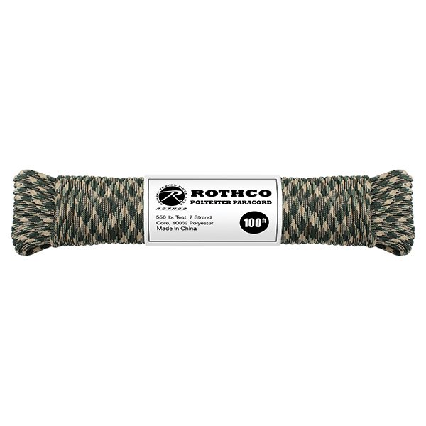 ROTHCO šňůra PARACORD polyester 550LB ø 4 mm / 30 m WOODLAND