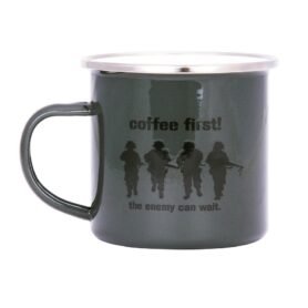 FOSCO hrnek COFFEE FIRST! smaltovaný 300 ml ZELENÝ