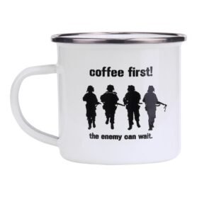 FOSCO hrnek COFFEE FIRST! smaltovaný 300 ml BÍLÝ