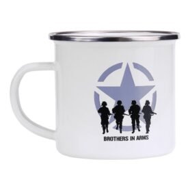 FOSCO hrnek BROTHERS IN ARMS smaltovaný 300 ml BÍLÝ