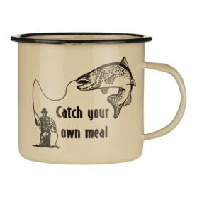 FOSCO hrnek CATCH YOUR OWN MEAL smaltovaný 500 ml PÍSKOVÝ