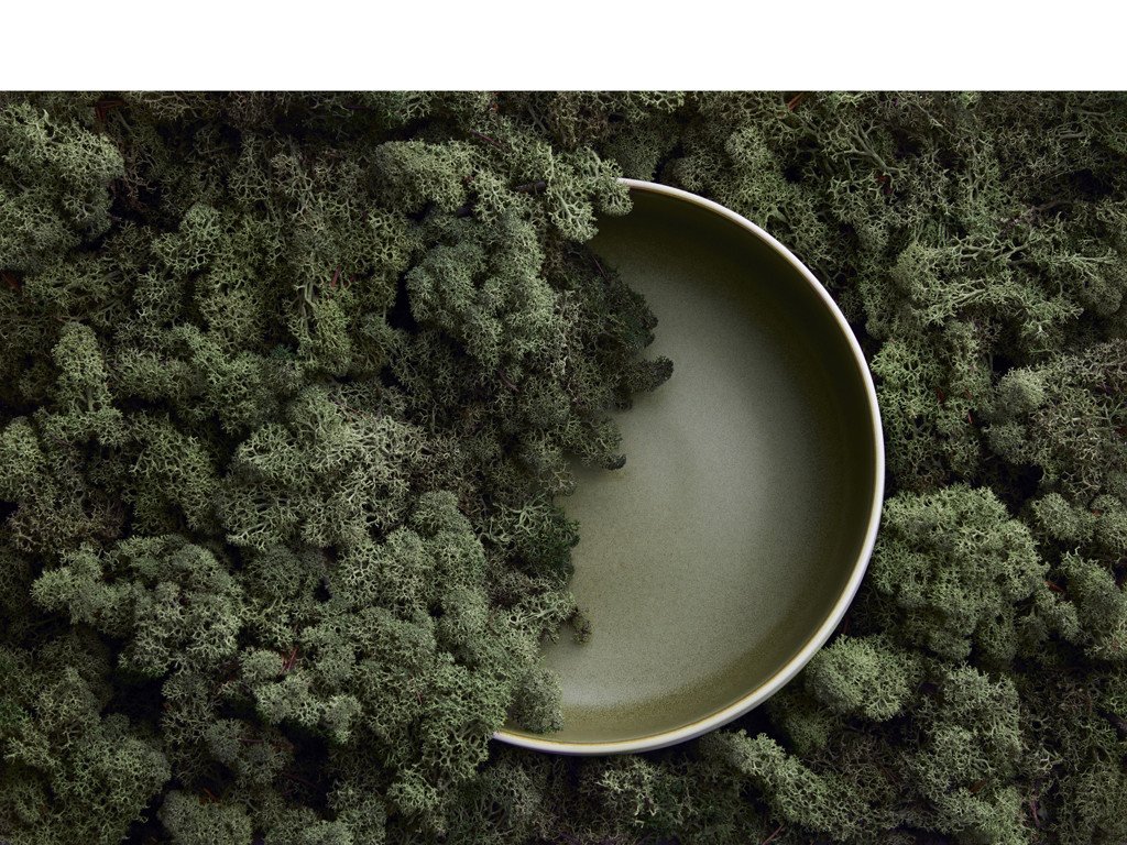 Studio Round Kameninová mísa na salát North 25 cm White/Matte Moss - Obrázek 2
