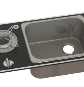 Kombinovaný vařič s dřezem CARBEST s bezpečnostním sklem