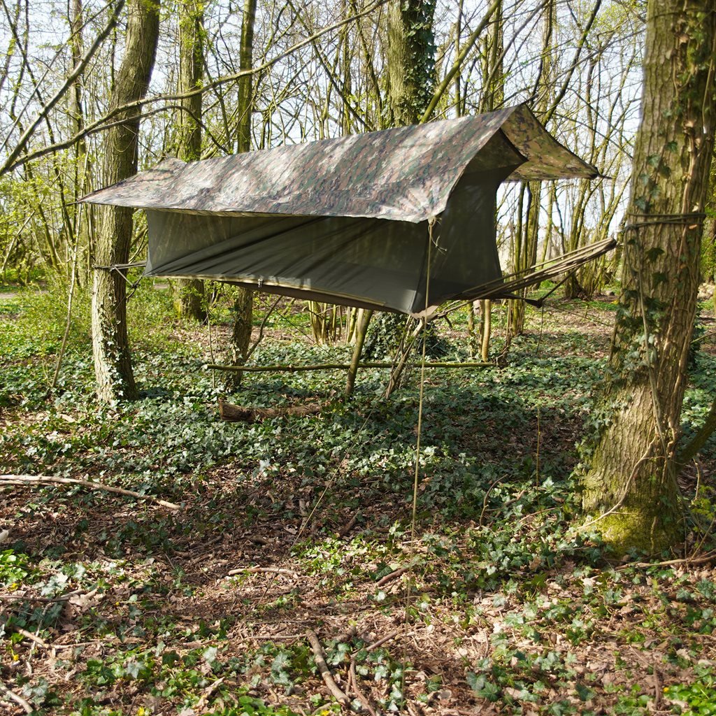 FOSCO síť houpací JUNGLE s moskytiérou DIGITAL WOODLAND