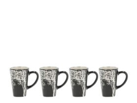 Villa Collection Hrnek na espresso se stromem Hela Black 0,1l (set 4 ks)