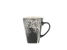 Villa Collection Kameninový hrnek se stromem Hela 0,35l Black