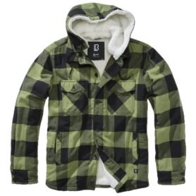 Bunda LUMBER s kožíškem a kapucí ZELENO/ČERNÁ vel. 5XL
