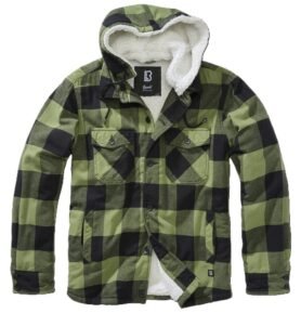 Bunda LUMBER s kožíškem a kapucí ZELENO/ČERNÁ vel. M