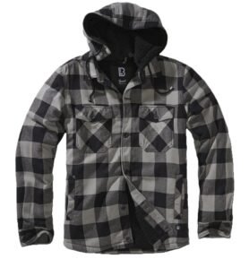 Bunda LUMBER s kožíškem a kapucí ŠEDO/ČERNÁ vel. 3XL