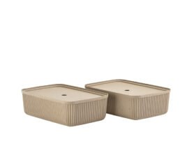 Zone Denmark Úložný box Pulp Natural Brown (sada 2 ks) 48x32 cm