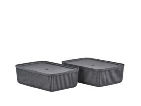 Zone Denmark Úložný box Pulp Black (sada 2 ks) 23x15 cm 48x32 cm
