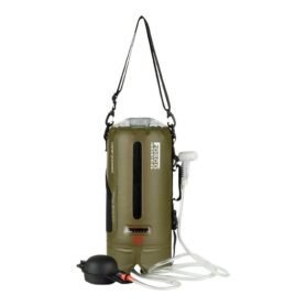 FOSCO sprcha solární OUTDOOR 12 litrů s pumpou ZELENÁ