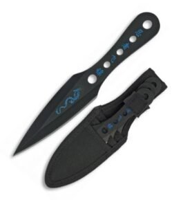 Albainox nůž vrhací set 3 kusů s modrým motivem