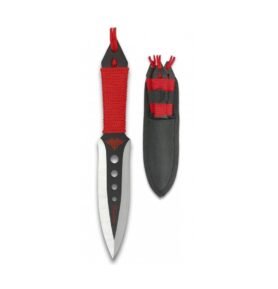 Albainox nůž vrhací set 3 kusů s červeným paracordem