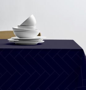Södahl Kuchyňský ubrus ⌀180 Tiles Damask Indigo