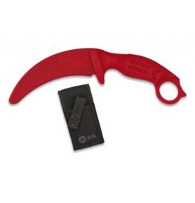K25 nůž cvičný KARAMBIT gumový s pouzdrem ČERVENÝ
