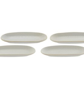 Villa Collection Kameninový talíř Elstra 25,5x14x2,5 cm (4 druhy/4 ks) Light Blue