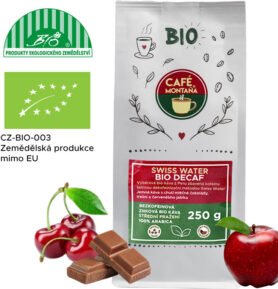 Café Montaña Bio Swiss Water Decaf, bio zrnková káva bez kofeinu Velikost balení: 250g