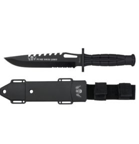 Albainox nůž RIGID s pevnou čepelí a pouzdrem ČERNÝ