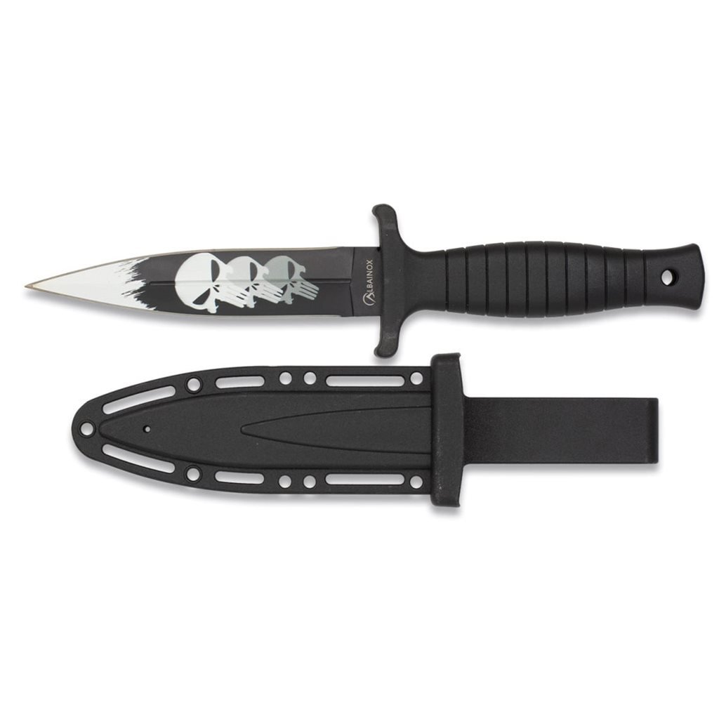 Albainox nůž dýka 3D SKULLS s pouzdrem