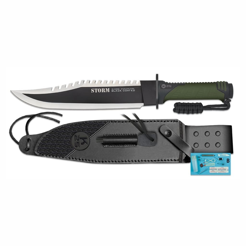 K25 nůž s pevnou čepelí STORM s koženým pouzdrem