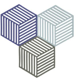 Zone Denmark Sada silikonových podložek pod horké Hexagon (3 ks) Indigo/Fog/Olive Taupe