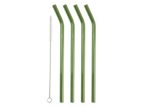 Lyngby Glas Skleněné brčko 21,5cm 4 ks Green
