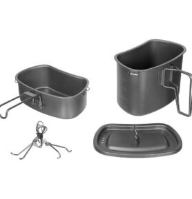 FOX Outdoor nádobí "LEDVINA" titanová 3dílná (hrnek, šálek, víčko)