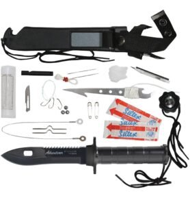 ROTHCO nůž s pevnou čepelí na přežití DELUXE ADVENTURER ČERNÝ