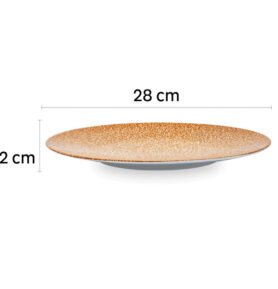 Porcelánový magnetický talíř Silwy - jídelní, 2 ks, meruňka