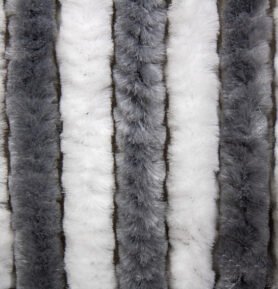 CARBEST Žinylkové fleesové závěsy 56 x 185 cm pro karavanové dveře Barva: Bílý / šedý