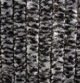 CARBEST Žinylkové fleesové závěsy 56 x 205 cm pro dveře obytných vozů Barva: Černý / šedý