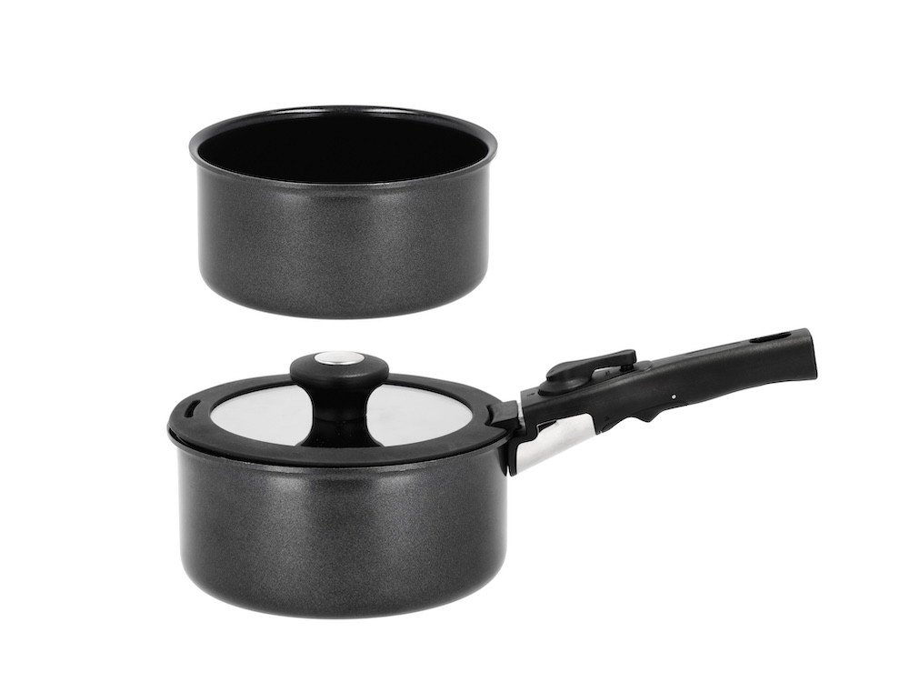 Holm Sada hrnců s odnímatelnou rukojetí  1,1/2,4l Black