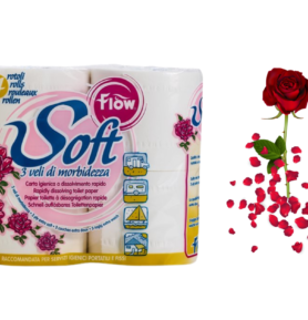 Toaletní papír Flow Soft, 3 vrstvý,4 role