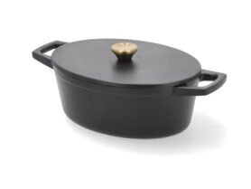 Holm Litinový kastrol oválný 3,8l Black